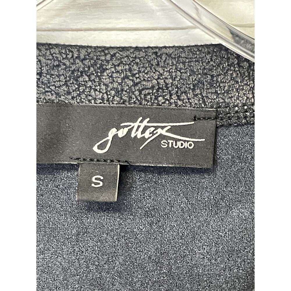 Gottex Studio Pullover Womens Small Black Metallic Sheen Long Sleeve Layered Top - Picture 6 of 9